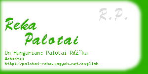 reka palotai business card